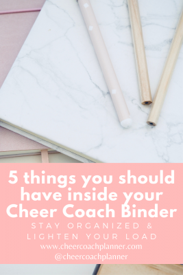 The Cheer Coach Planner - blog - 5 things you should have inside your cheer coach binder