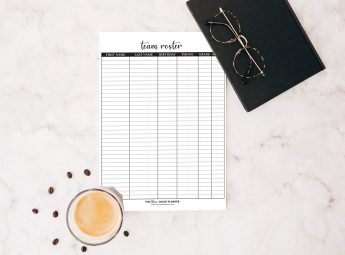 Team Roster - The Cheer Coach Planner - planner for cheer coach binder