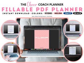 The Cheer Coach Planner - Fillable PDF Planner - 2023-2024 - Cheer Coach Binder - Web Cover Image