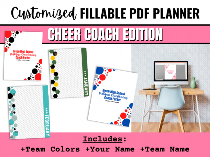 The Cheer Coach Planner - customized fillable planner - www.cheercoachplanner.com - CCP