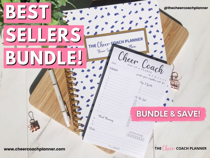 the cheer coach planner for cheer coaches binder printable organization best sellers bundle