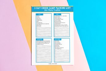 3 Day Cheer Camp Packing List UCA Cheerleading Camp Packing List - What to bring to UCA Cheer Camp The Cheer Coach Planner Cheer Coach Printables - UCA colors
