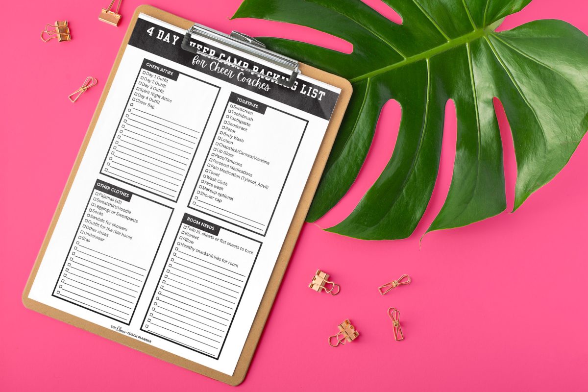 Overnight Cheerleading Camp Packing List • The Cheer Coach Planner